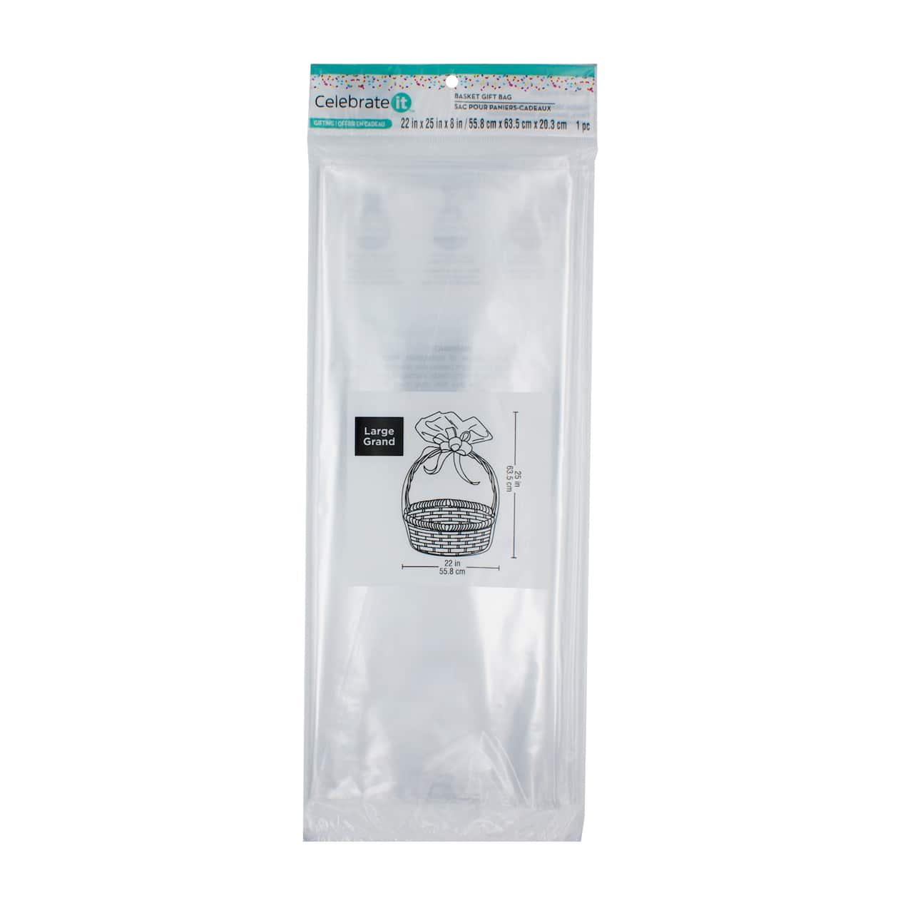 24 Pack: Large Clear Basket Gift Bag by Celebrate It™